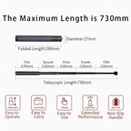 XILETU 19-73cm 5-section Telescopic Stabilizer Extension Rod Phone Camera Selfie Stick
