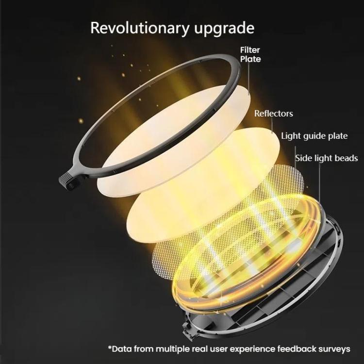 Live Streaming Fill Light LED Photography Lamp Mobile Phone Eye Protection Soft Light Selfie Lamp, 8inch（Black）, 10inch（Black）, 10inch（White）, 12inch（Black）