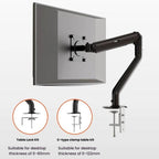 For 15-32 Inch Monitor Bracket Adjustable Gas Spring Computer Screen Desk Mount Stand, Arm Black, Arm White