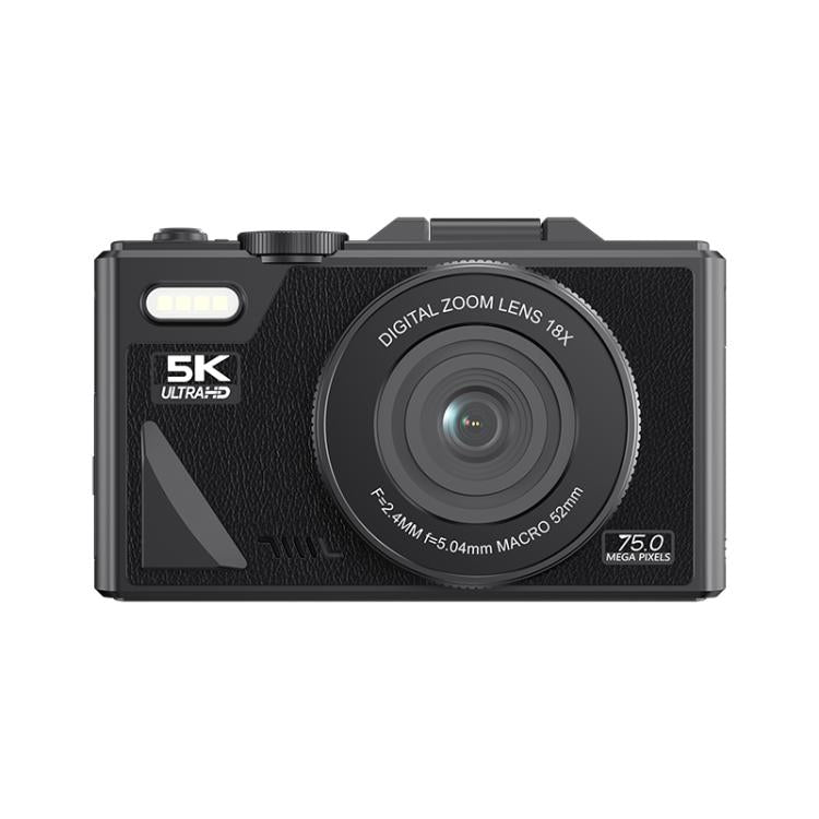 W1 5K HD Digital Camera 75MP 18X Digital Zoom WiFi Video Recorder With Flip Screen, W1 Black, W1 White