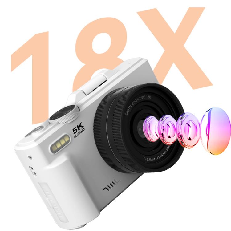 W1 5K HD Digital Camera 75MP 18X Digital Zoom WiFi Video Recorder With Flip Screen, W1 Black, W1 White