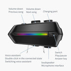 C5S IPX6 Waterproof CVC Noise Reduction Motorcycle Helmet Bluetooth Headset, Soft Mic, Hard Mic, Soft and Hard Mics