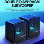 T-WOLF S3 USB/3.5mm Desktop Speakers For Phone / PC / Laptop Dual Diaphragm Subwoofer Sound System, S3
