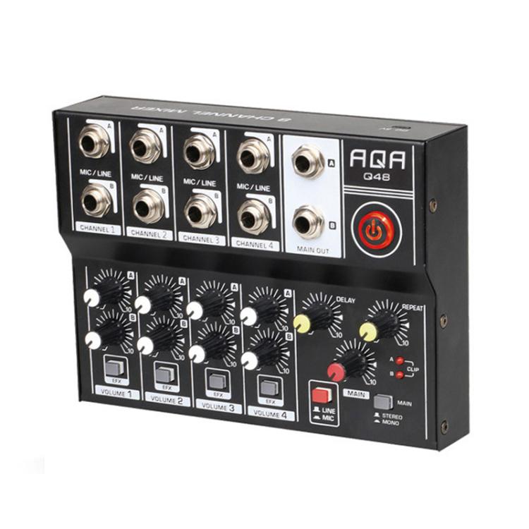 8 Channel Audio Mixer Console Stage Mixer Professional Digital Reverberator Effects Karaoke Live Equipment, Q48