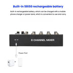 8 Channel Audio Mixer Console Stage Mixer Professional Digital Reverberator Effects Karaoke Live Equipment, Q48