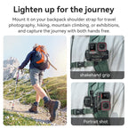 aMagisn 360-degree Rotation Ball Head Backpack Clip for Camera & Smartphone, Rotation Ball