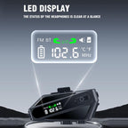 C6 IPX6 Waterproof LED Lighting Wireless Intercom Helmet Bluetooth Headset, Hard Mic, Soft Mic, Soft and Hard Mics