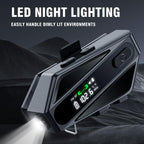 C6 IPX6 Waterproof LED Lighting Wireless Intercom Helmet Bluetooth Headset, Hard Mic, Soft Mic, Soft and Hard Mics