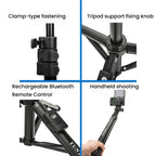 YUNTENG 91666L 18.5-67 Inch Adjustable Tripod Selfie Stick With Remote Control For Phone and Camera, 91666L