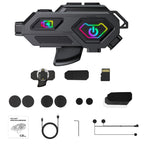 C8Max Motorcycle Intercom Video Helmet Bluetooth Headset HD Video Recorder, Soft Mic, Hard Mic, Soft and Hard Mics