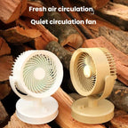 Desktop Fan Outdoor Student Office Portable Rechargeable USB Tabletop Small Fan, Without Light (White), Without Light (Khaki), With Light (White), With Light (Khaki)