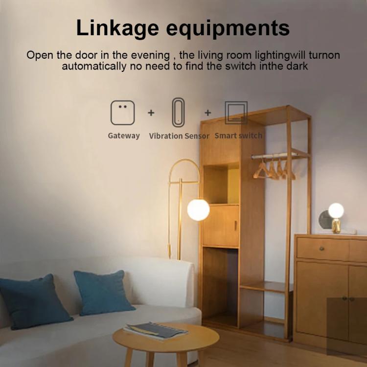 Compatible Tuya ZigBee Smart Vibration Tilt Sensor Real Time Shock Alarm Security Protection