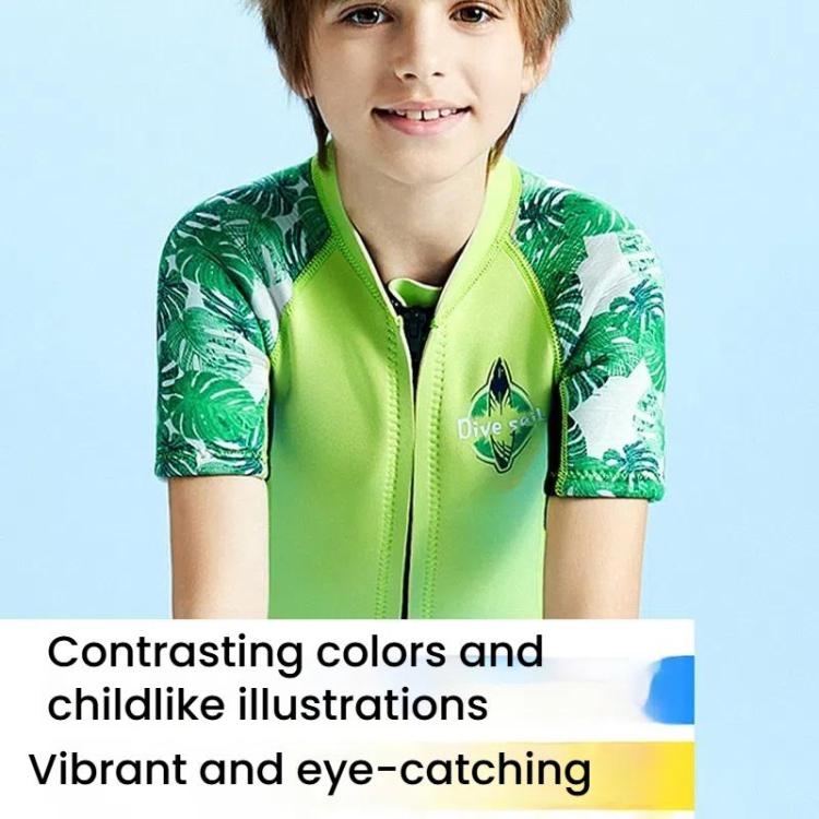 DIVE & SAIL 2.5MM Children Warm Wetsuit Short Sleeve One-piece Thickened Swimsuit, S, M, L, XL, XXL