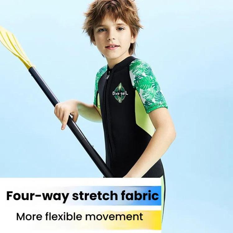 DIVE & SAIL 2.5MM Children Warm Wetsuit Short Sleeve One-piece Thickened Swimsuit, S, M, L, XL, XXL