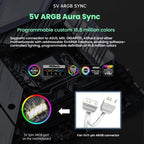 Prism 4RRO Computer Case Fan 12cm ARGB Sync PWM Quiet Cooling Fan