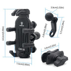 Motorcycle Rearview Mirror Mount Aluminum Alloy Shock-absorbing Mobile Phone Holder, CS-1990B1