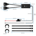 WUPP 2 in 1 QC3.0 Waterproof PD Fast Charging Motorcycle Mobile Phone USB Charger, CS-1849D1
