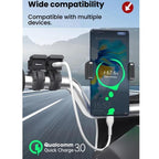 WUPP 2 in 1 QC3.0 Waterproof PD Fast Charging Motorcycle Mobile Phone USB Charger, CS-1849D1