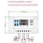 12V 24V Solar Controller PV Solar Charge Controller With LCD Display, 10A, 20A, 30A