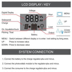 12V 24V Solar Controller PV Solar Charge Controller With LCD Display, 10A, 20A, 30A