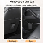 Car Seat Back Multifunctional Storage Box Pouch Phone Holder, Carbon Fiber Pattern, Black Leather, Brown Leather, Beige Leather