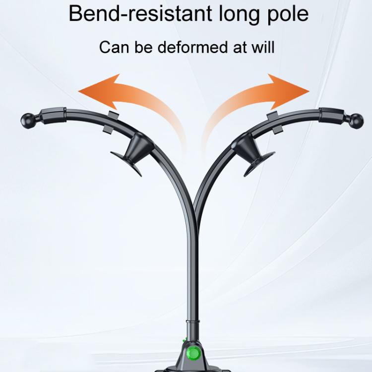 Extended Bendable Hose Car Phone Holder Windshield Dashboard Large Suction Cup Navigation Bracket