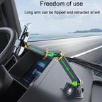 Extended Car Mechanical Arm Telescopic Cell Phone Holder Car Windshield Dashboard Large Suction Cup Navigation Mount