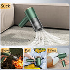 Portable Suction And Blow Extraction All In One Multi-Function Brushed Car Cordless Vacuum Cleaner, Black, Dark Green