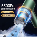 Portable Suction And Blow Extraction All In One Multi-Function Brushed Car Cordless Vacuum Cleaner, Black, Dark Green