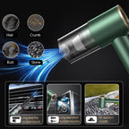 Portable Suction And Blow Extraction All In One Multi-Function Brushed Car Cordless Vacuum Cleaner, Black, Dark Green
