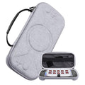 For Nintendo Switch 2 Storage Bag Portable O-Pattern Handbag, O-Pattern Fabric Gray, O-Pattern PU Black