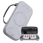 For Nintendo Switch 2 Storage Bag Portable O-Pattern Handbag, O-Pattern Fabric Gray, O-Pattern PU Black