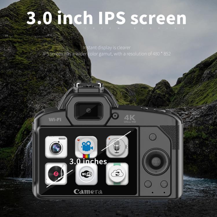 D5 HD WiFi Digital Camera 64MP Dual Camera Night Vision Photography Video DV, Standard White, Standard+Fill Light, Standard+Macro Lens, Standard+Microphone, Standard+Handheld Bracket, Standard+Mic+Light+Lens+Bracket