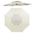 8-Rib Replacement Canopy For Outdoor Patio Umbrella Double Top Waterproof Sunshade Fabric, 2.7 Meters, 3 Meters