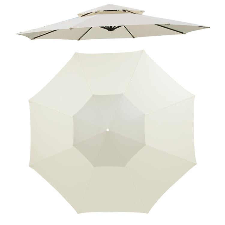 8-Rib Replacement Canopy For Outdoor Patio Umbrella Double Top Waterproof Sunshade Fabric, 2.7 Meters, 3 Meters