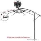 8-Rib Replacement Canopy For Outdoor Patio Umbrella Double Top Waterproof Sunshade Fabric, 2.7 Meters, 3 Meters