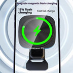 For IPhone 12-16 Cell Phone Car Magnetic Wireless Charger Car Air Vent Holder Fast Charger, Blue Light (White), Blue Light (Black), RGB Light (White), RGB Light (Black)