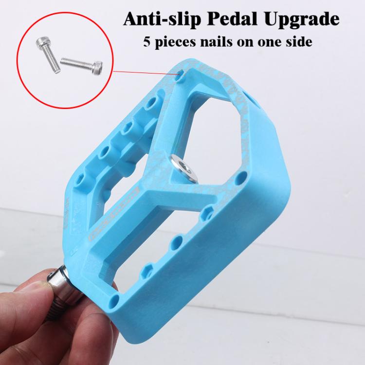 RACEWORK RK579 1pair Bicycle Wide Anti-slip Bearing Pedal Nylon Pedal