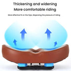 FMFXTRA Thickened Bicycle Saddle Mountain Bike Shaped Saddle, Black, Brown, Black+Tail Light, Brown+Tail Light