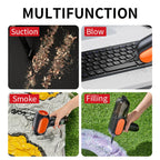 HD001 Portable Multifunctional Car Cordless Vacuum Cleaner Safety Hammer Suction Blower All In One Machine, Brushed, Brushless