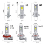 2pcs Mini 1:1 Direct Plug Car LED Headlight Bulb, H1, H3, H7, H11, 9005, 9006, H16, P13W, 9012