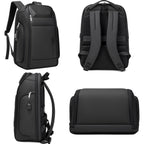 Wiersaam Men Waterproof Anti-Theft Business Backpack Travel Laptop Bag With USB Charging Port & Password Lock, Large, Middle, Small