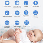 5 inch 1080P HD Baby Watcher Baby Monitor Camera, US Plug, EU Plug, UK Plug, AU Plug