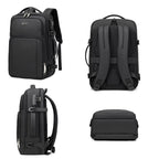 Wiersaam Men Anti-Theft Business Laptop Backpack 15.6 Inch Computer Bag With USB & Type-C Charging Ports, WA338353  Gray