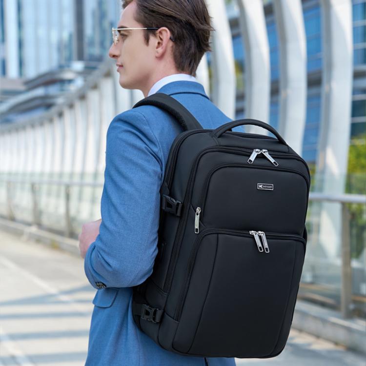 Wiersaam Men Anti-Theft Business Laptop Backpack 15.6 Inch Computer Bag With USB & Type-C Charging Ports, WA338353  Gray