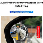 Car Reversing Blind Spot Auxiliary Ultra-clear Reflective Rearview Mirror, Black, Silver