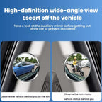 Car Reversing Blind Spot Auxiliary Ultra-clear Reflective Rearview Mirror, Black, Silver