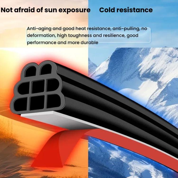 Three-layer Eight-hole Car Door Seam Waterproof Sealing Sound Insulation Strip, For Car Door 5m