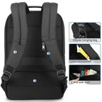 Men Anti-Theft Laptop Backpack with USB Charging Port, Headphone Hole & Comfort Shoulder Straps for Travel, Work Commute, Tigernu  15.6-inch Standard, Tigernu 19-inch Expandable