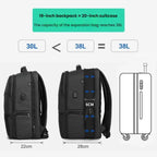 Men Anti-Theft Laptop Backpack with USB Charging Port, Headphone Hole & Comfort Shoulder Straps for Travel, Work Commute, Tigernu  15.6-inch Standard, Tigernu 19-inch Expandable